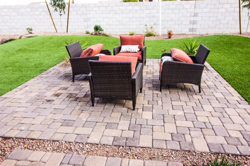 Paver patio with seating area